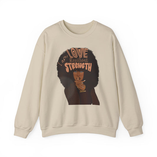 I AM Love, I AM Resilient, I AM Strength Unisex Heavy Blend™ Crewneck Sweatshirt