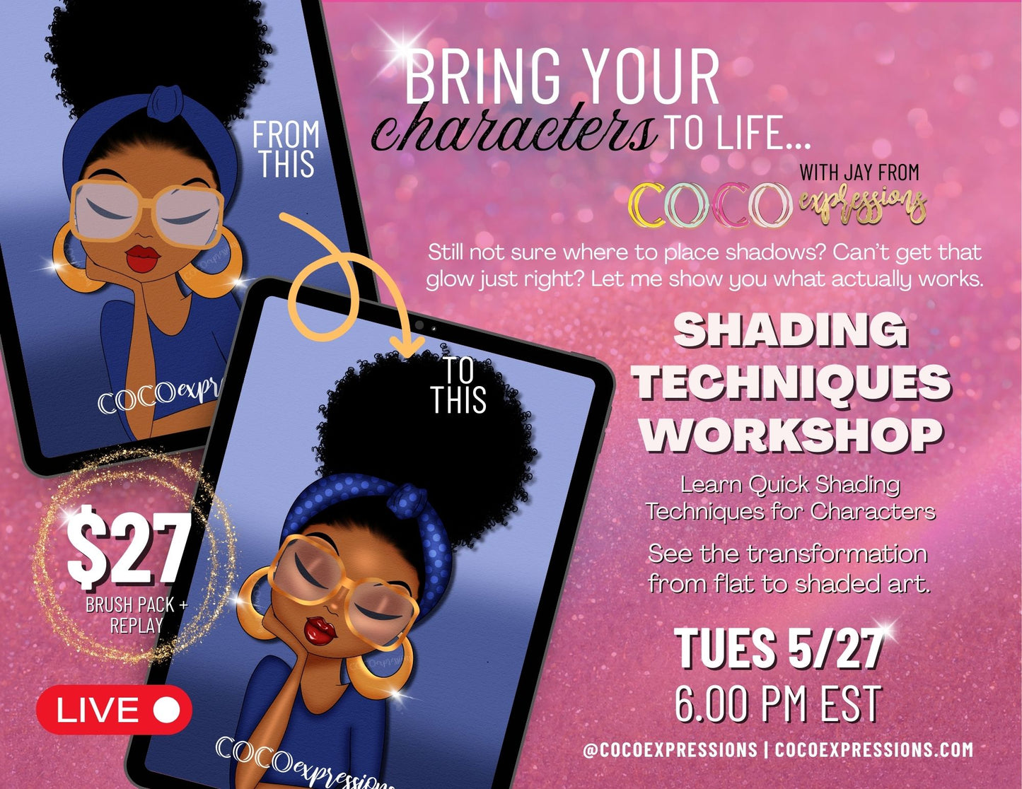 Bite-Size Class: How I Shade My Characters (Replay + Brush Pack)