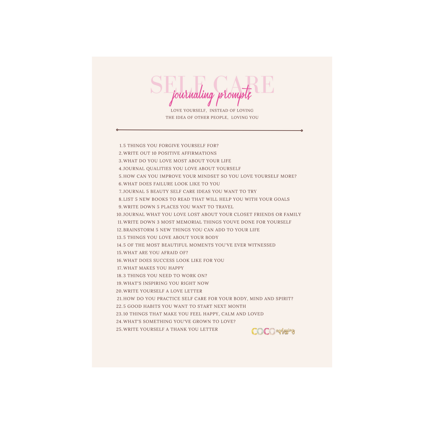 Self-Care Journal Prompts