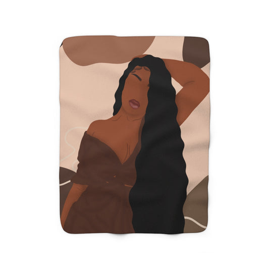 She's Unbothered Sherpa Fleece Blanket