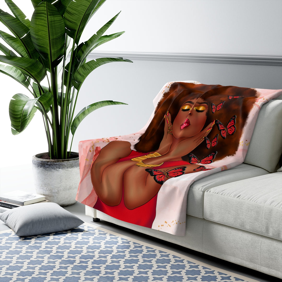 Monarch (Brown) Sherpa Fleece Blanket