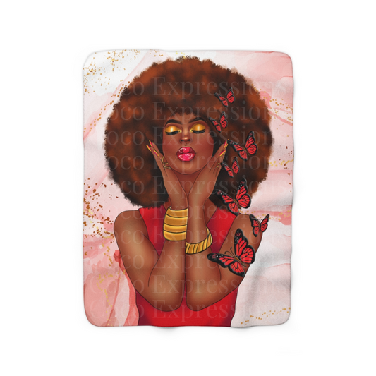 Monarch (Brown) Sherpa Fleece Blanket